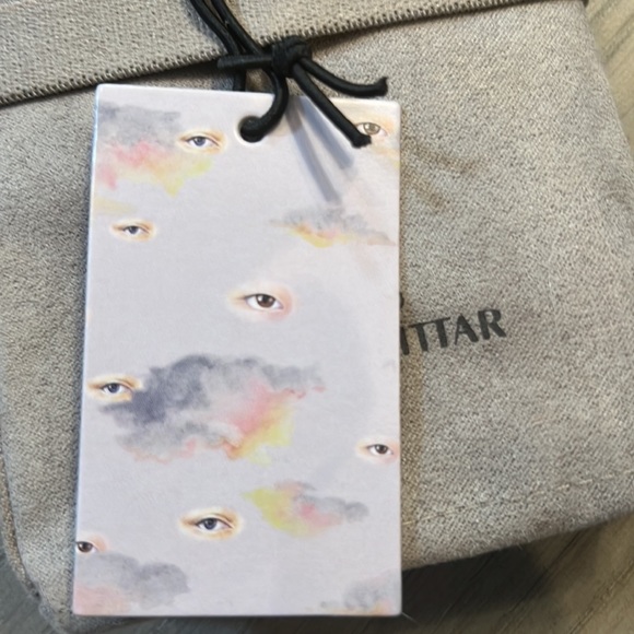 Alexis Bittar Gray Suede Gift Bag Jewelry Pouch Storage with tag 4.5x3.5x1.5” - Picture 5 of 5